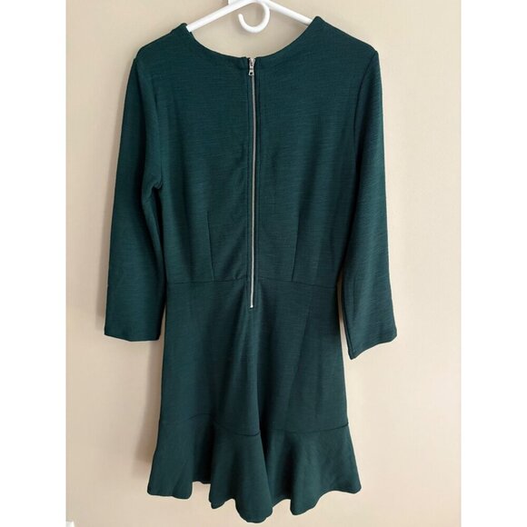 GAP Textured Fit & Flare Green Flutter Dress Career Holiday Party Size 6 TALL - Picture 7 of 13